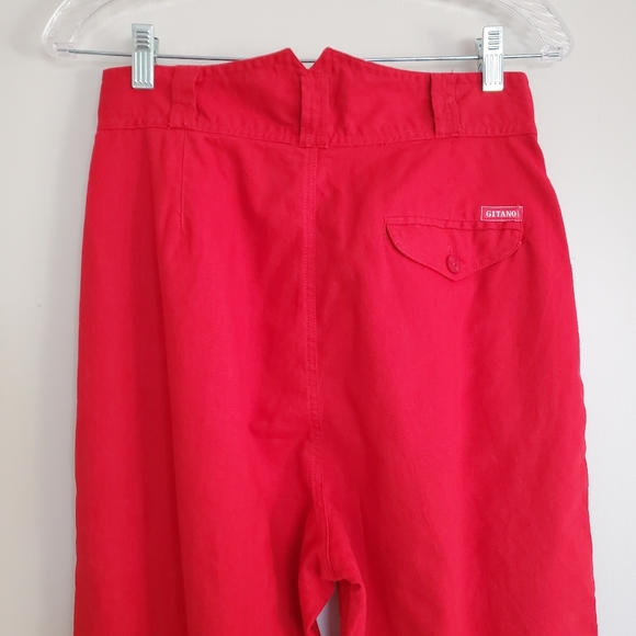 Vintage Gitano High Waisted Pants 11/12 Red - Picture 5 of 12